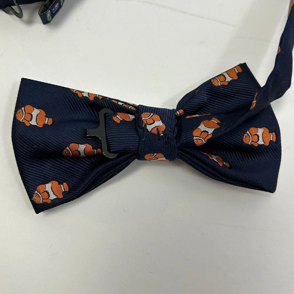 OTAA Australia Mens Clownfish Bow Tie Blue Orange‎ Fish Novelty Preppy Wedding